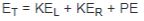 formula for total energy absorbed by brake, given total linear and rotaty energy and potential energy converted to kinetic energy