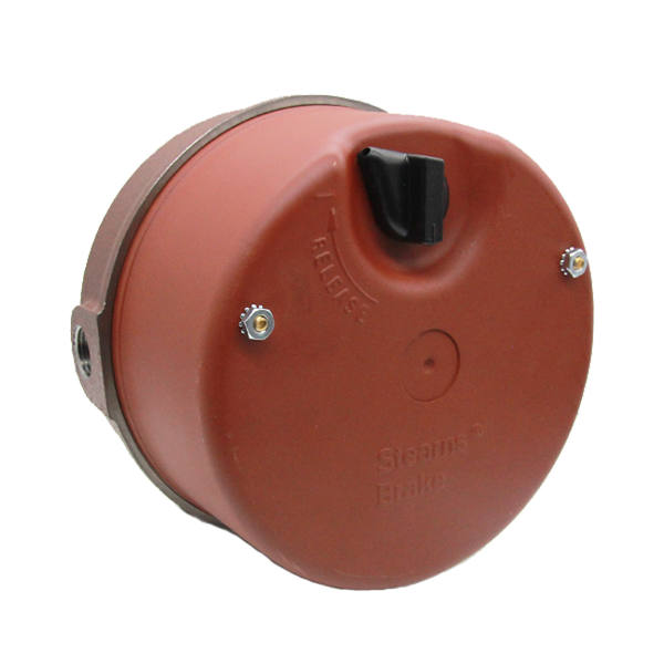 Stearns SAB 56,400 Series motor brake with sheet metal housing and cast iron endplate enclosure