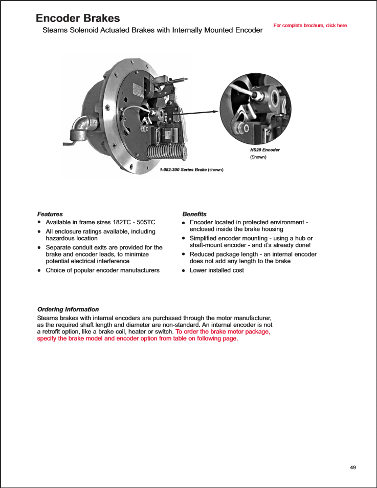 Product Sheet for Encoder Brakes