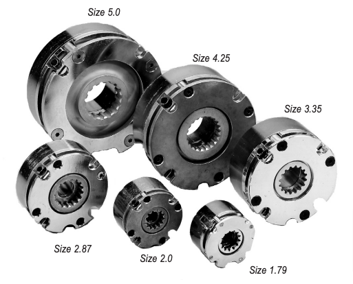 Stearns AAB 310 series armature brakes shown in sizes 1.79 to 5.0