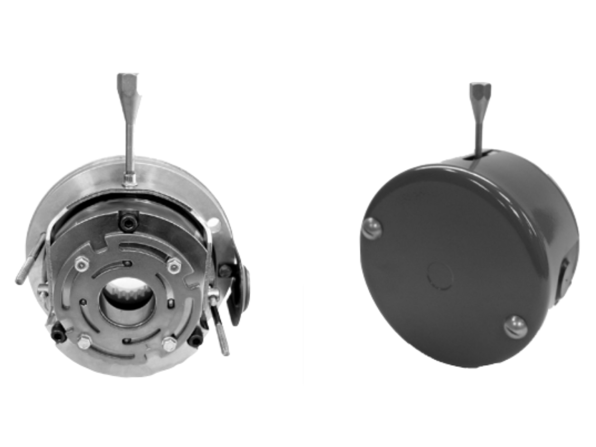 Stearns AAB 33 Series armature brakes shown with C-face adapter and IP43 enclosure