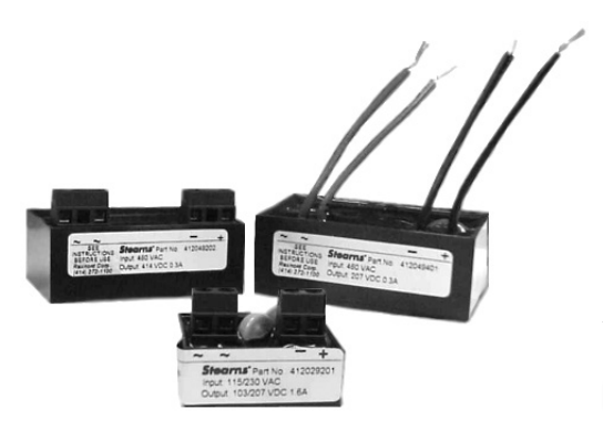 Stearns combination Tor-AC rectifiers and line filters for armature brakes